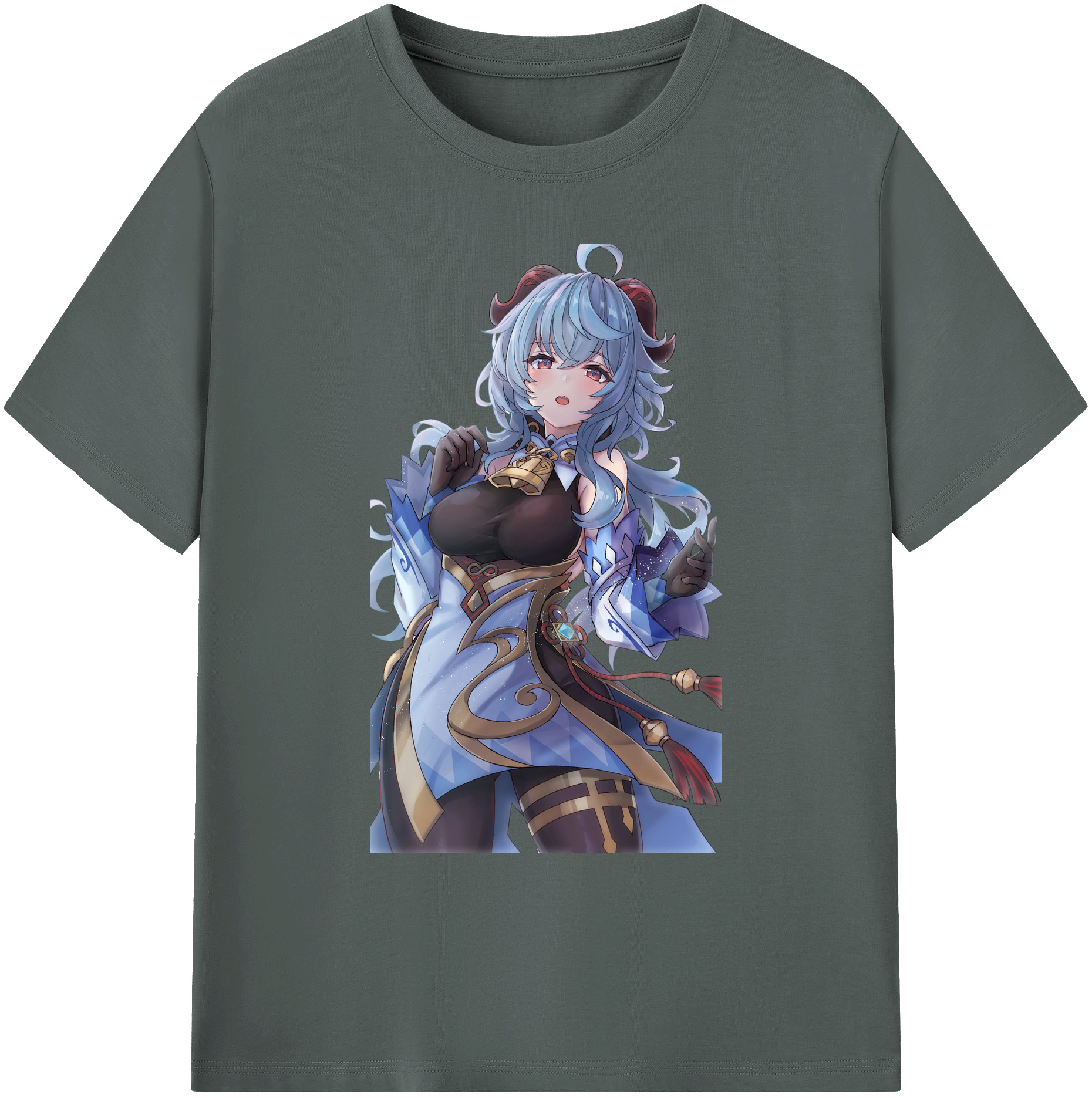 げんし神 甘雨 かんう genshin Ganyu 綿100％ メンズ半袖Tシャツ｜肌触りやわらか＆通気性
